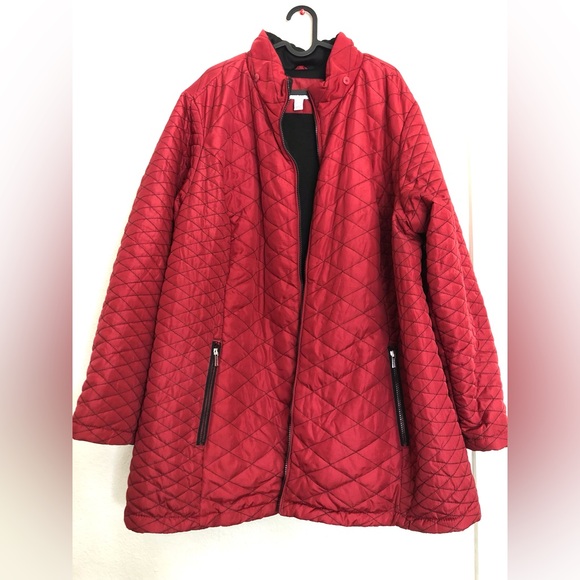 Susan Graver Jackets & Blazers - Susan Graver Quilted Red Women's Jacket